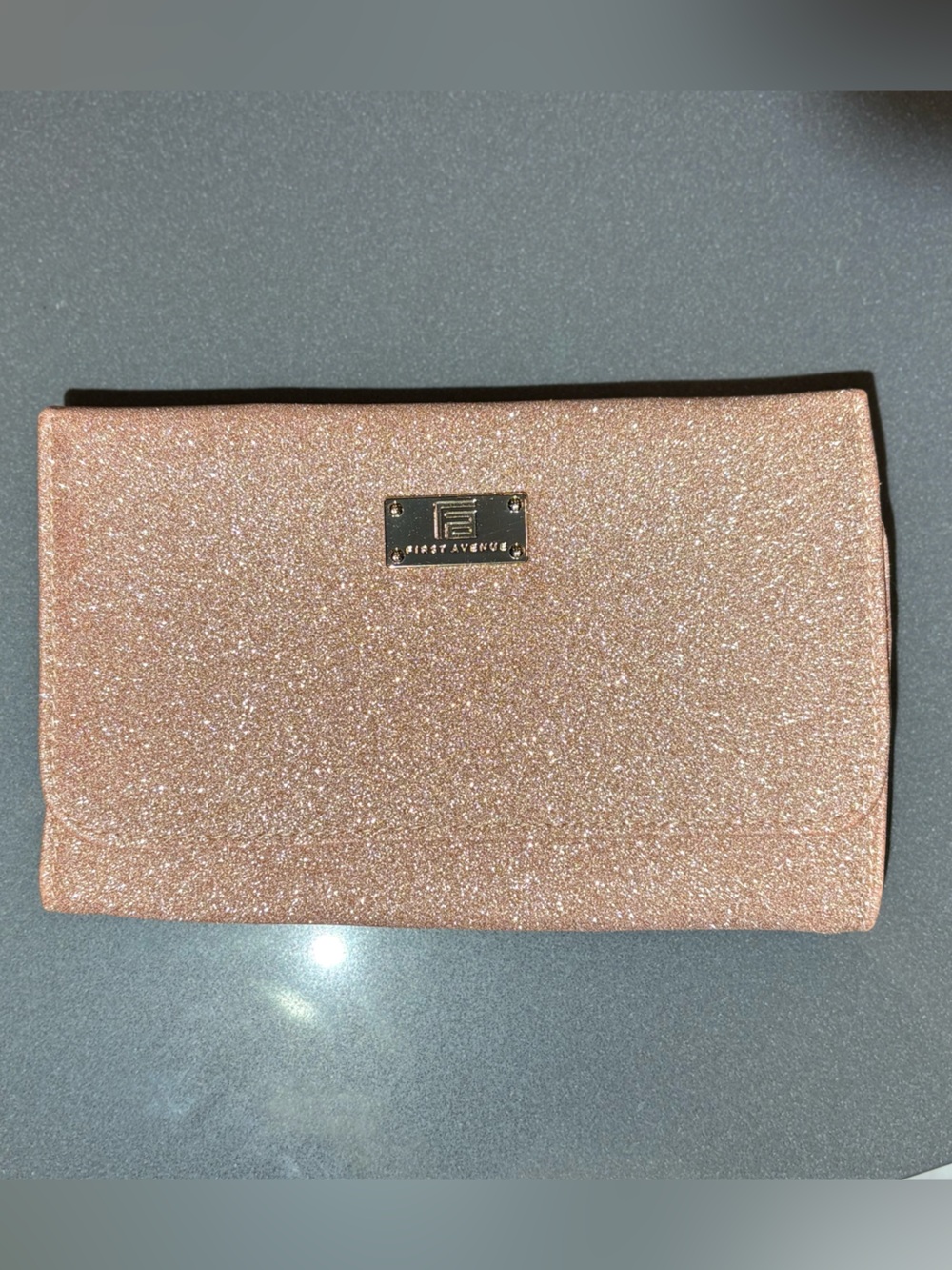 First Avenue Pink Glitter Travel Jewelry Organizer Roll Clutch – NWOT